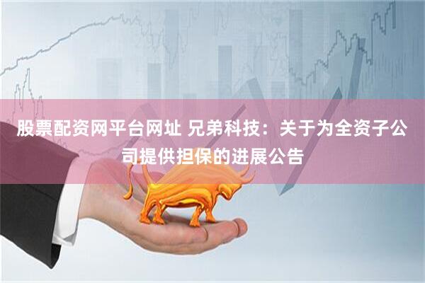 股票配资网平台网址 兄弟科技：关于为全资子公司提供担保的进展公告