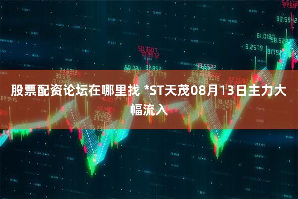股票配资论坛在哪里找 *ST天茂08月13日主力大幅流入